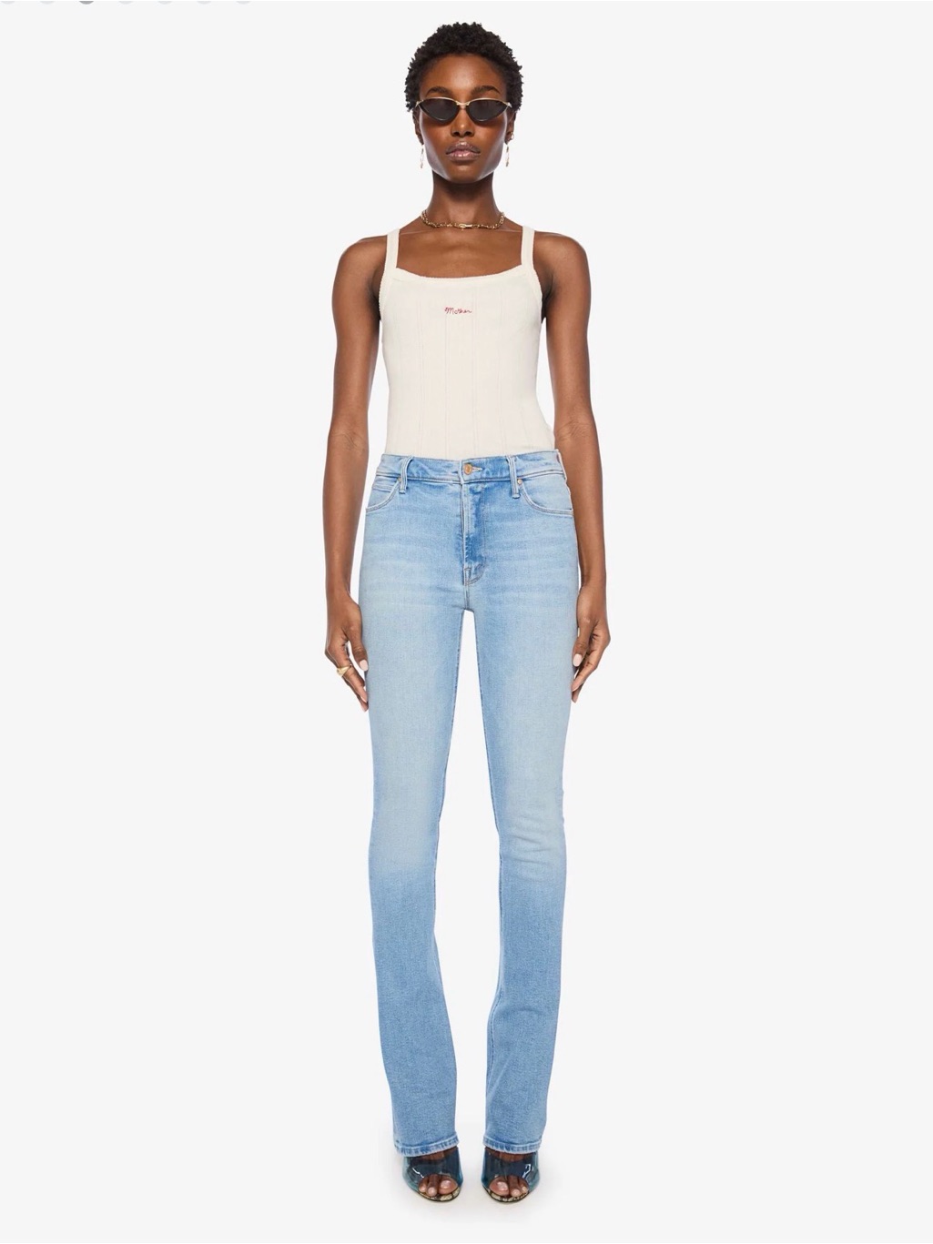 Mother The Runaway Light Blue Flare Jeans - Women